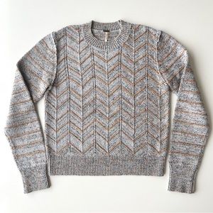 Free People Knit Sweater Chevron Size Small
